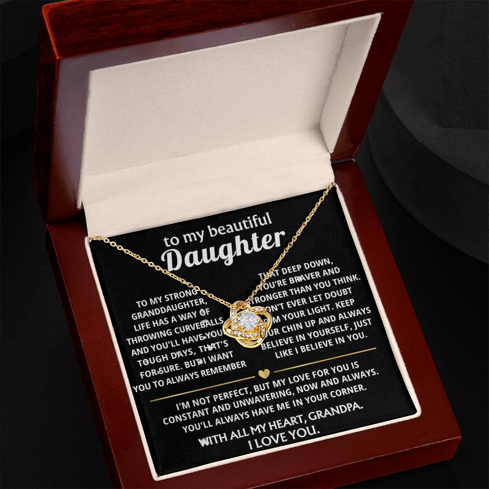 TO MY STRONG GRANDDAUGHTER, I'll always be in your corner.
