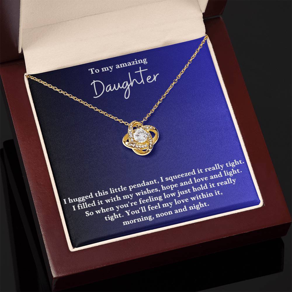 To My Daughter Love Knot Necklace