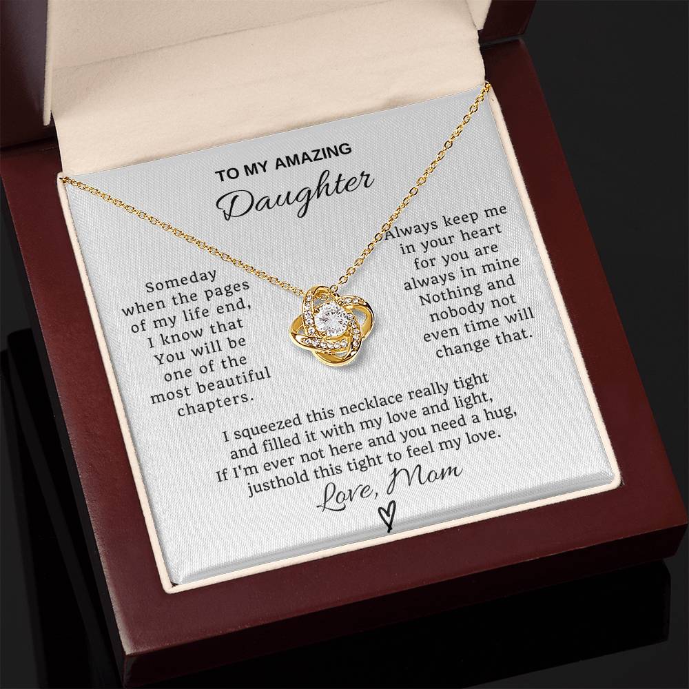 To My Daughter Love Knot Necklace From Mom