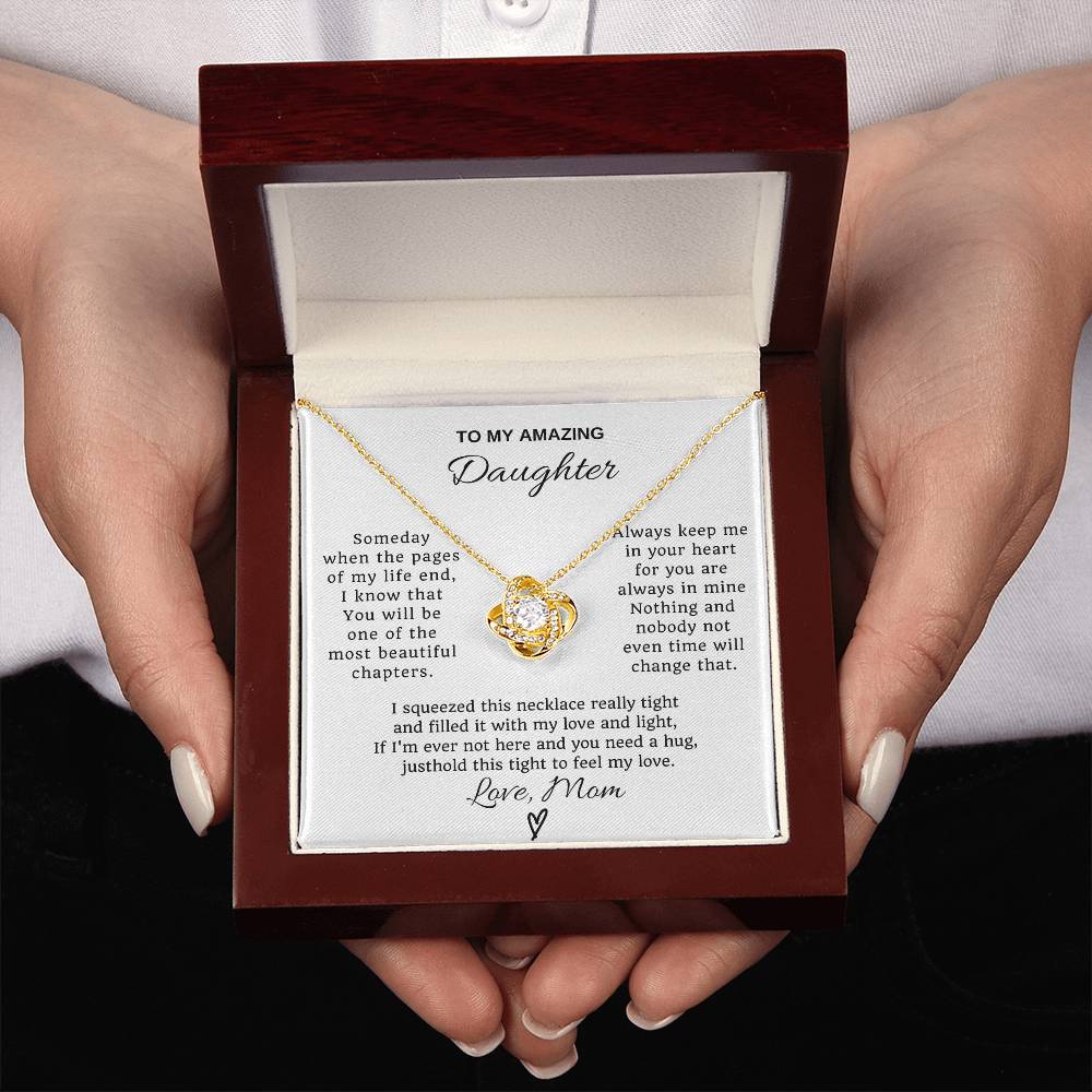To My Daughter Love Knot Necklace From Mom