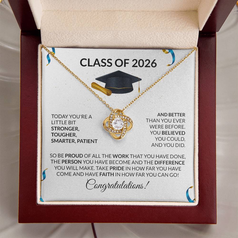 Class of 2026 Graduation Love Knot Necklace