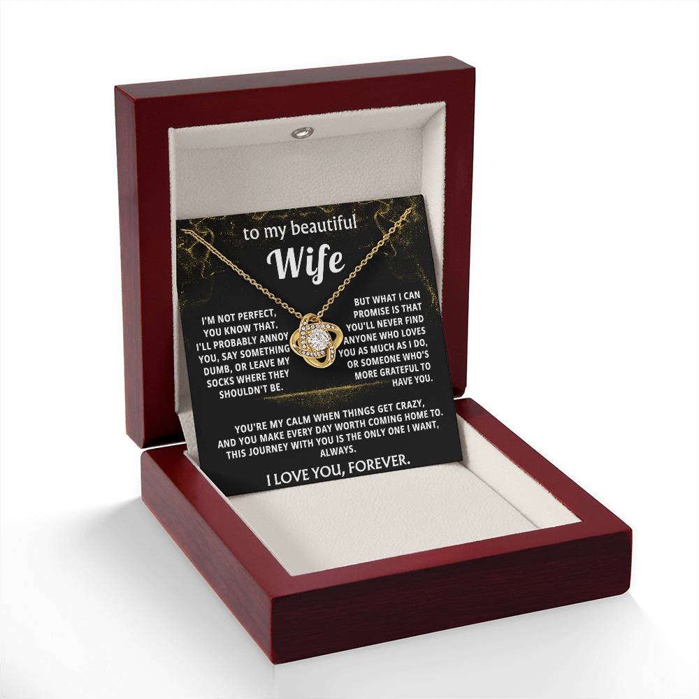 To My Wife Love Knot Necklace Gift