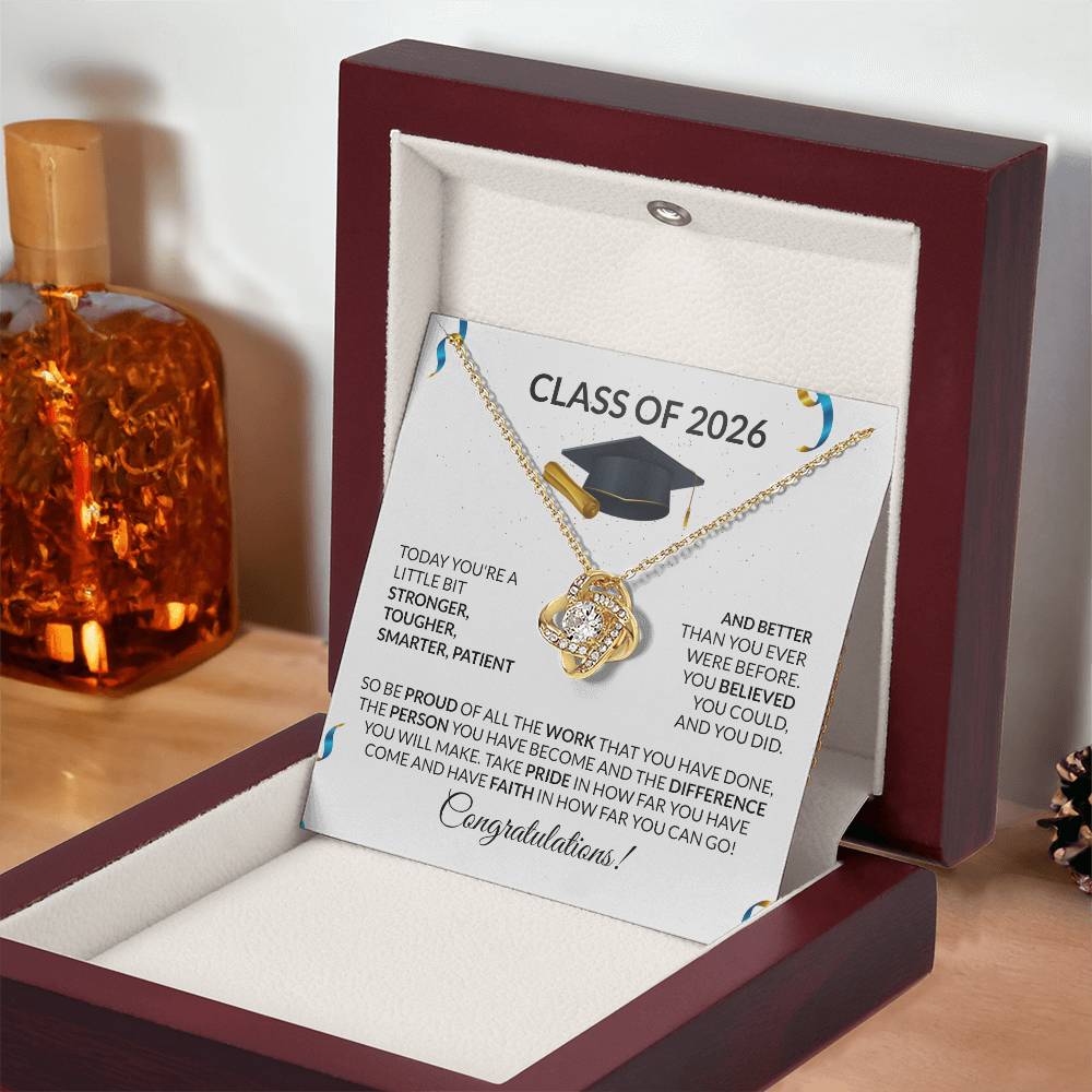 Class of 2026 Graduation Love Knot Necklace
