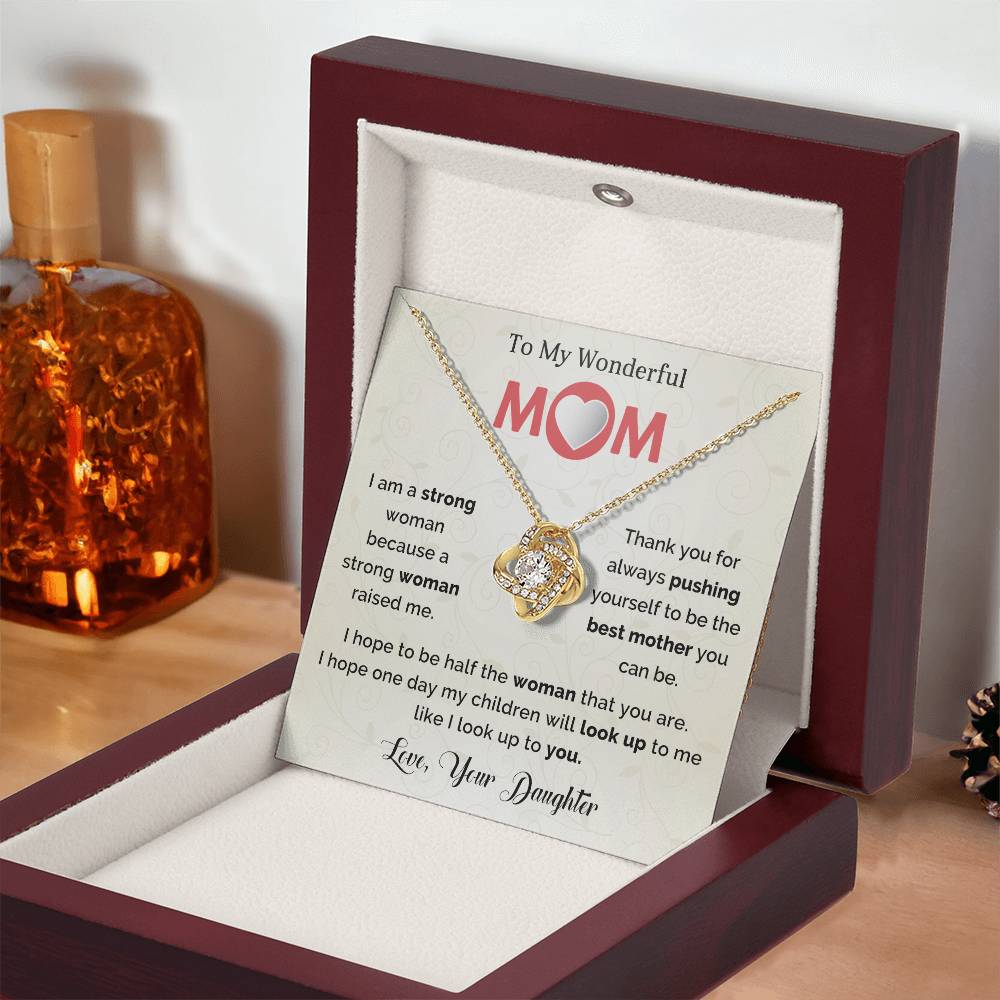To My Amazing Mom Love Knot Necklace
