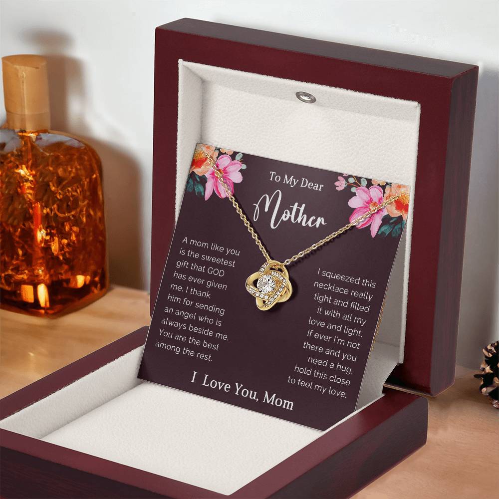 To My Mother Love Knot Necklace Gift