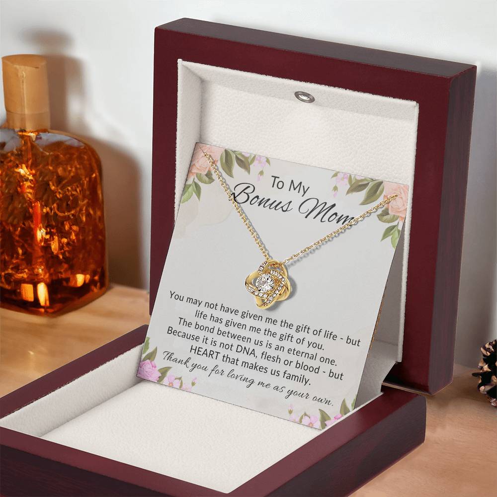 To My Bonus Mom Knot Necklace Gift from Stepdaughter