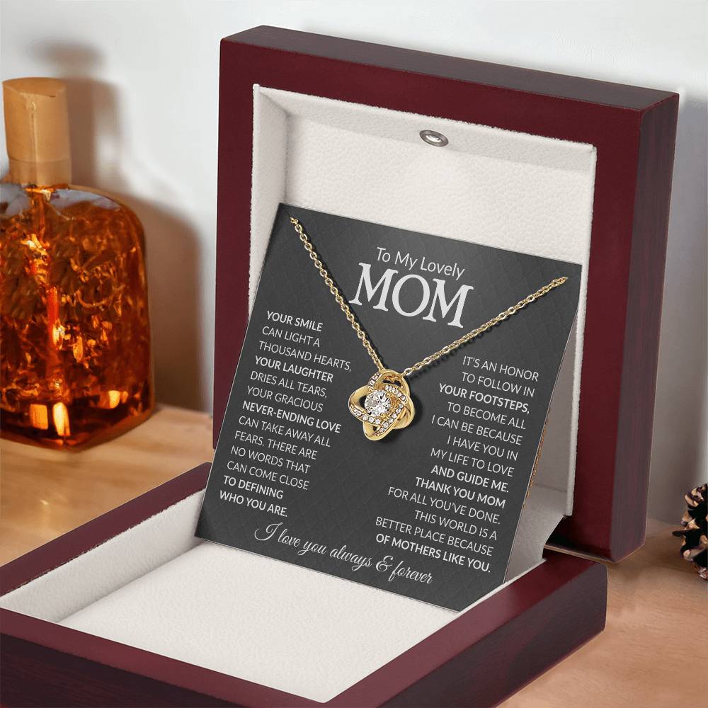 To My Loving Mom Knot Necklace