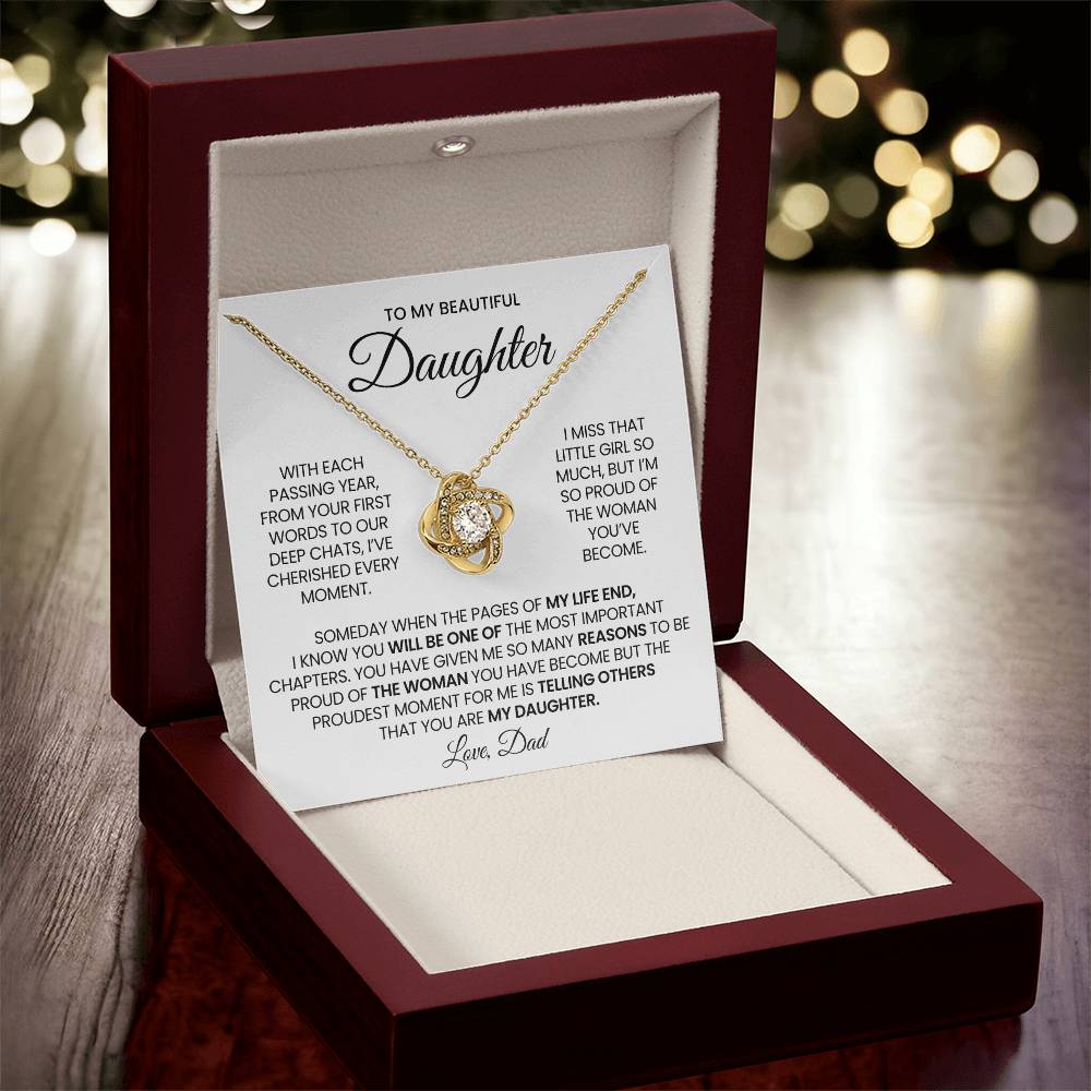 Daughter Love Knot Necklace Gift