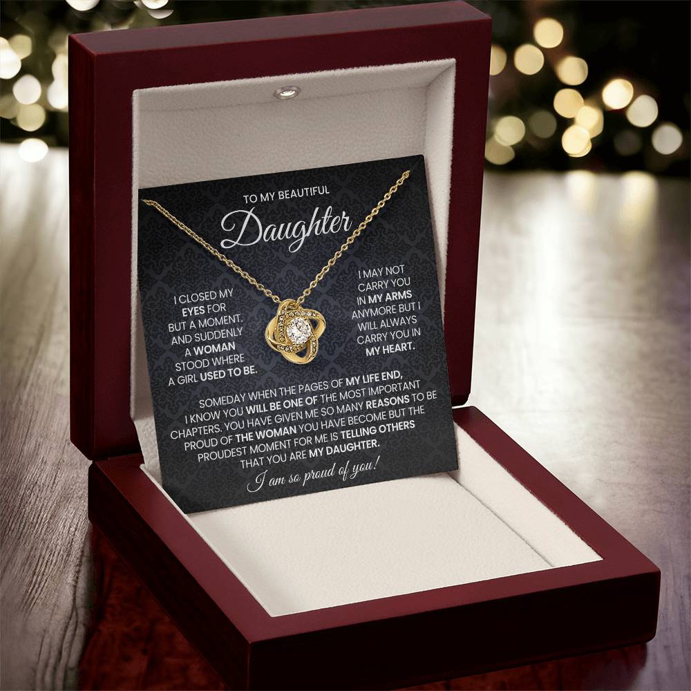 Daughter Love Knot Necklace Gift