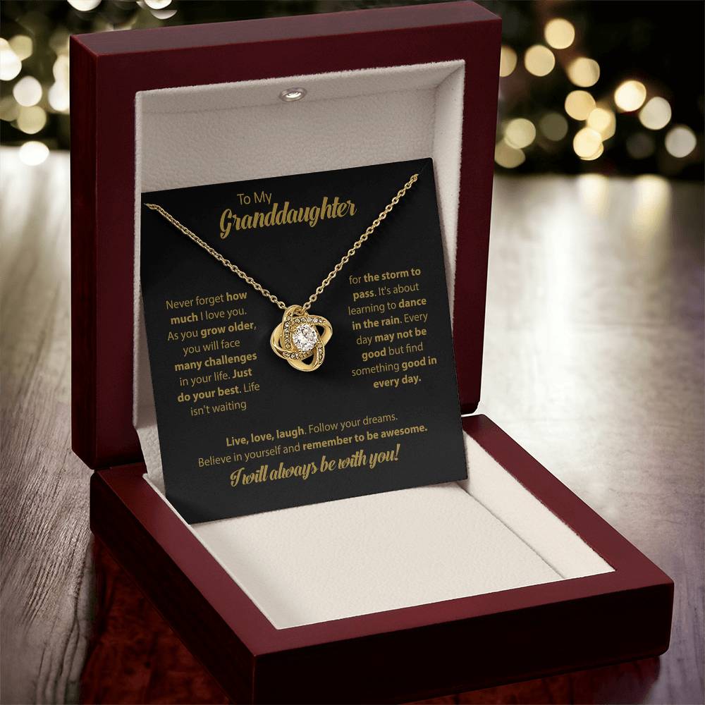 Granddaughter Love Knot Necklace Gift
