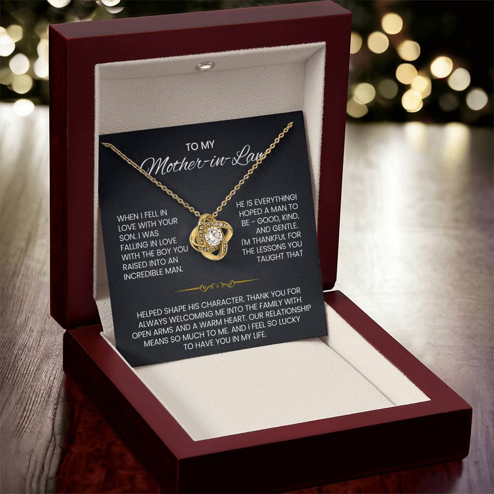 To My Mother in Law Love Knot Necklace