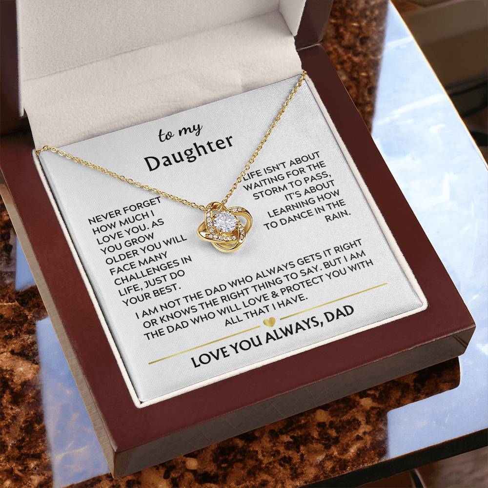To Daughter from Dad Love Knot Necklace Gift
