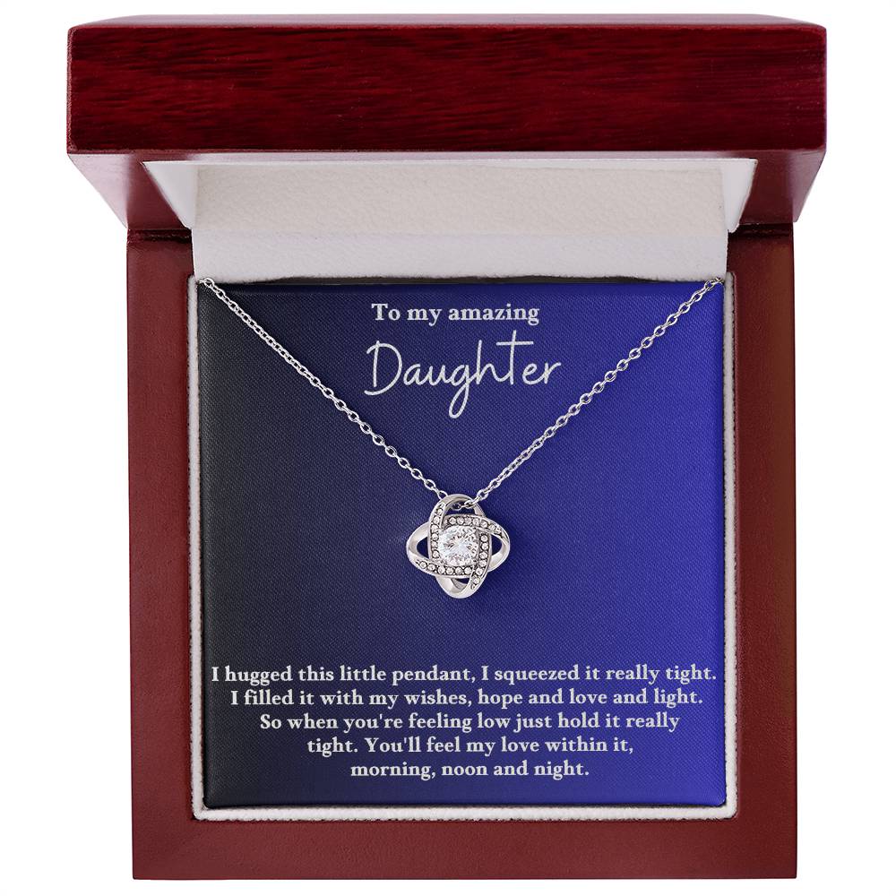 To My Daughter Love Knot Necklace