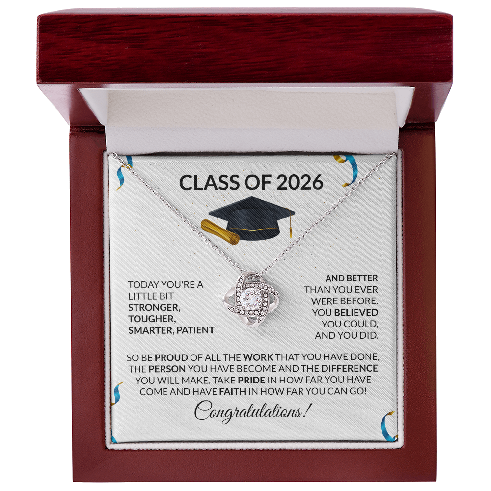 Class of 2026 Graduation Love Knot Necklace