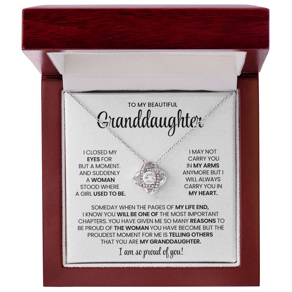 Granddaughter Love Knot Necklace Gift