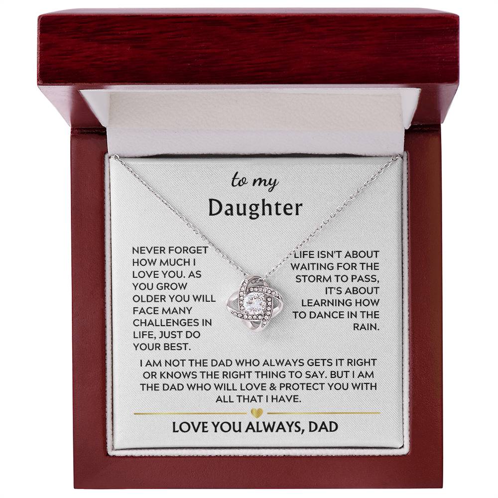 To Daughter from Dad Love Knot Necklace Gift