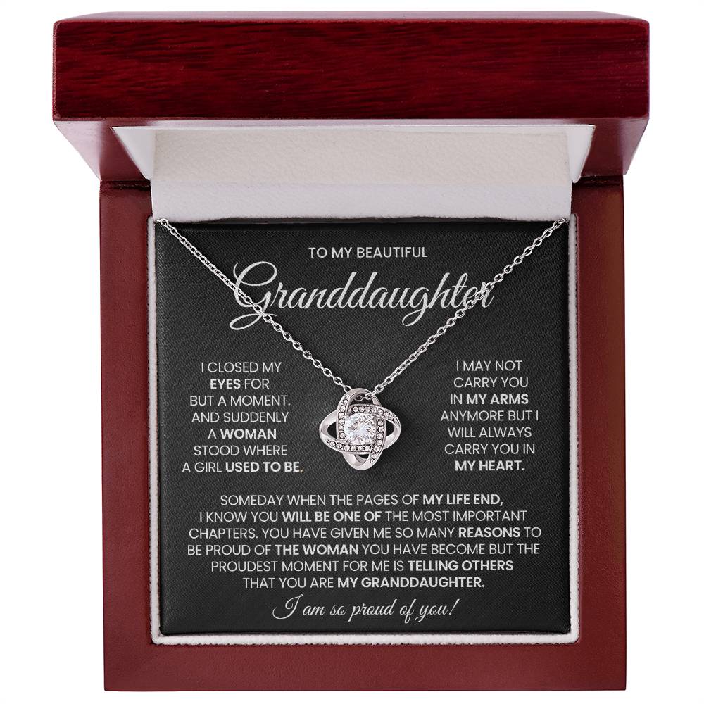 Granddaughter Love Knot Necklace Gift