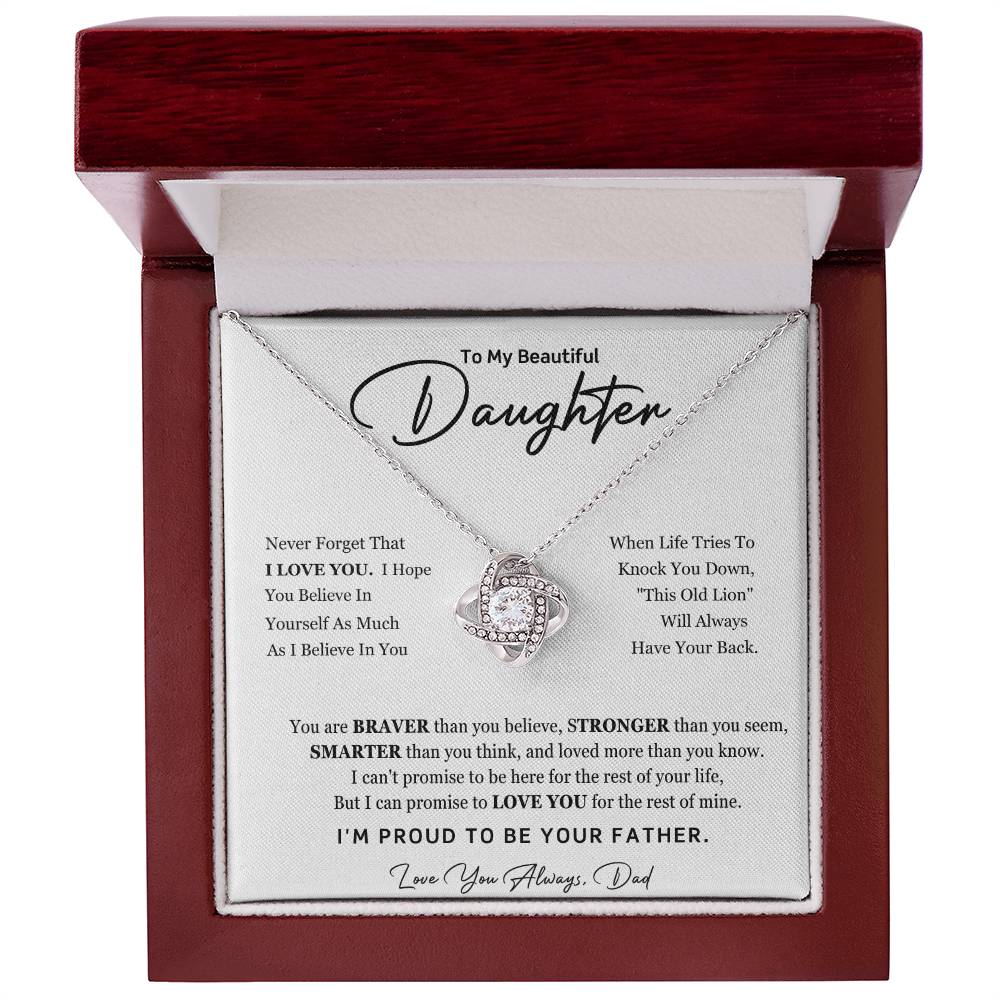 Daughter from Dad Love Knot Necklace