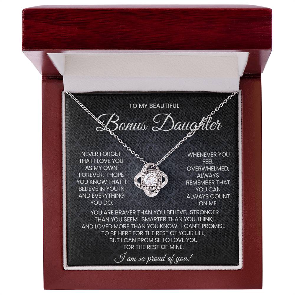 Bonus Daughter Love Knot Necklace Gift