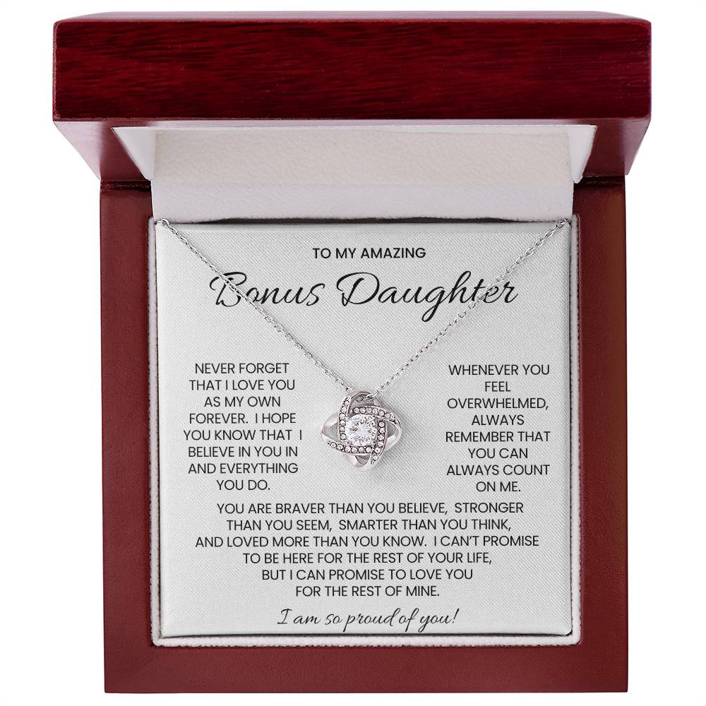 Bonus Daughter Love Knot Necklace Gift
