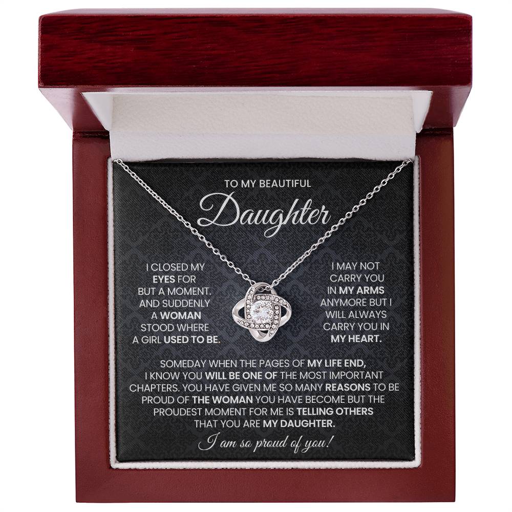 Daughter Love Knot Necklace Gift