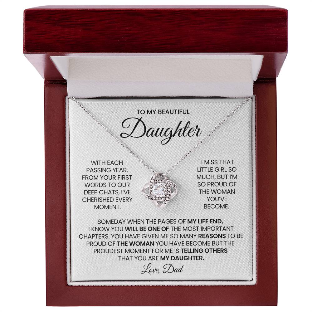Daughter Love Knot Necklace Gift