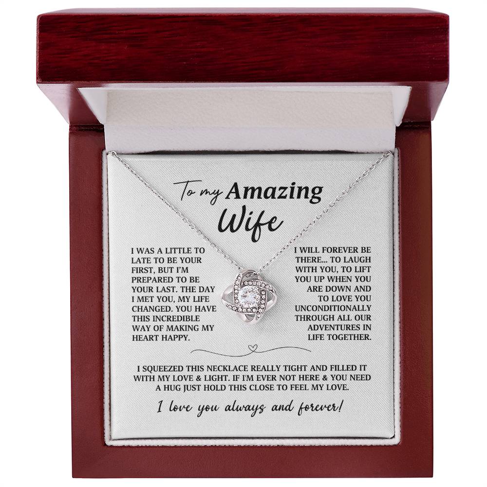 My Amazing Wife Love Knot Necklace Gift