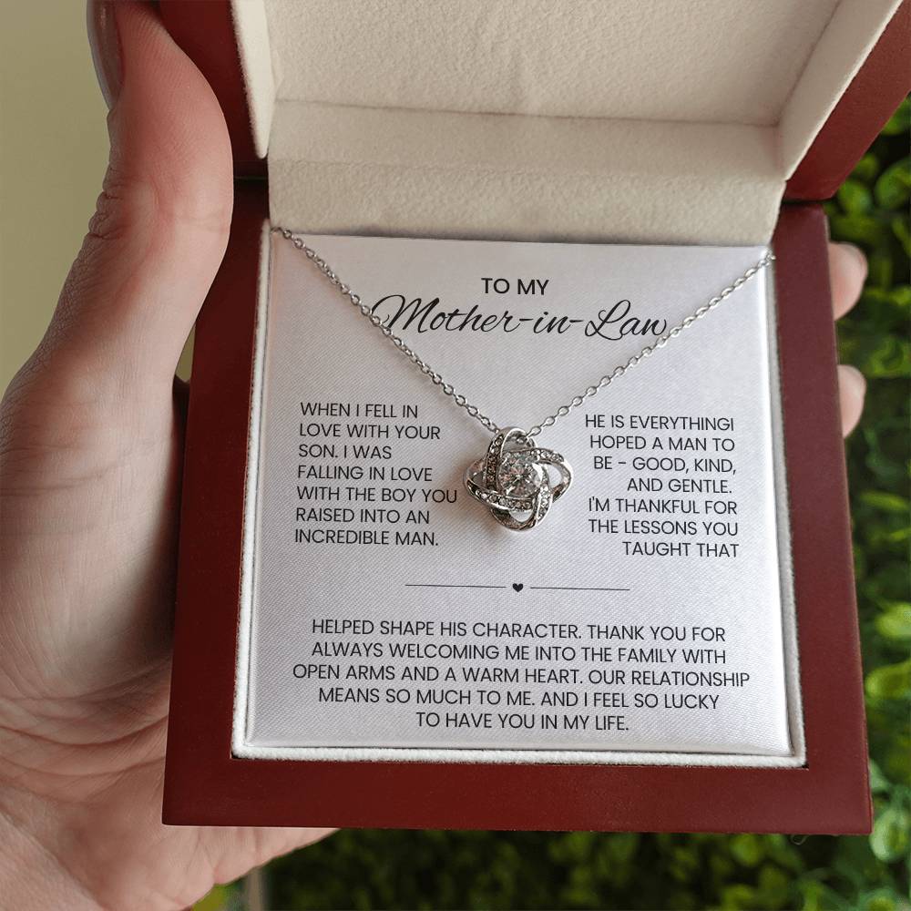 To My Mother in Law Love Knot Necklace