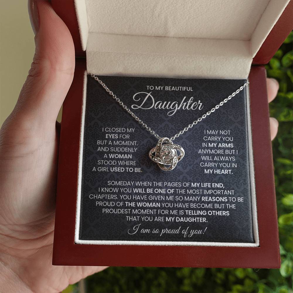 Daughter Love Knot Necklace Gift