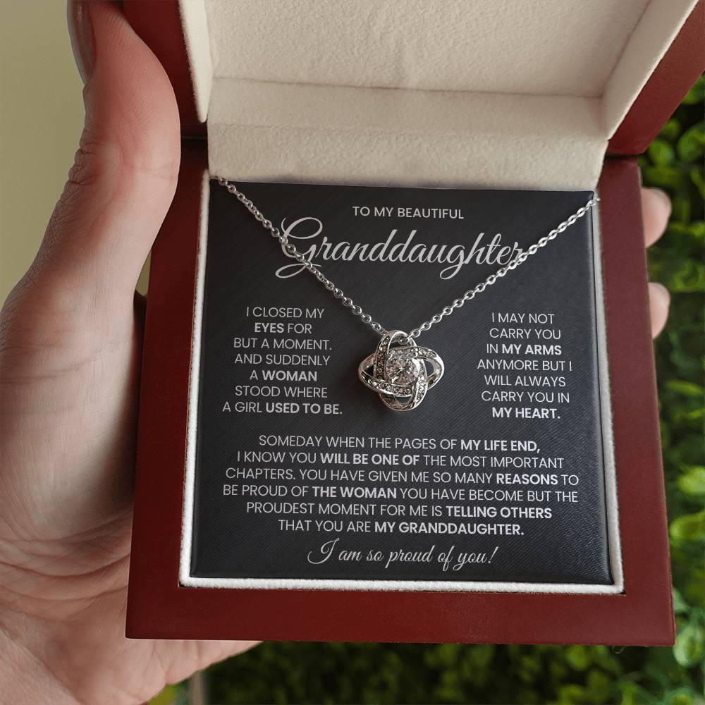 Granddaughter Love Knot Necklace Gift