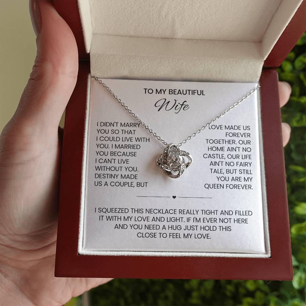 To My Wife Love Knot Necklace