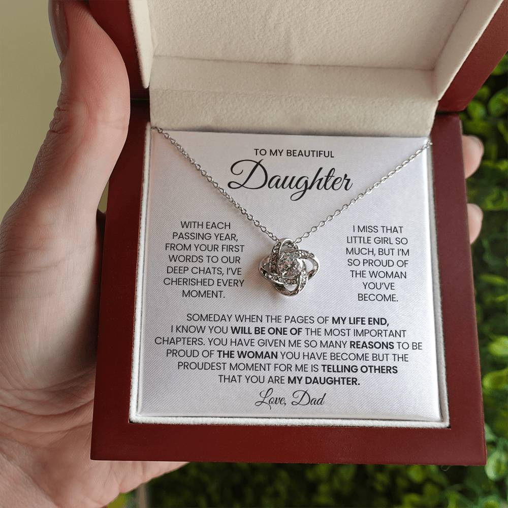 Daughter Love Knot Necklace Gift