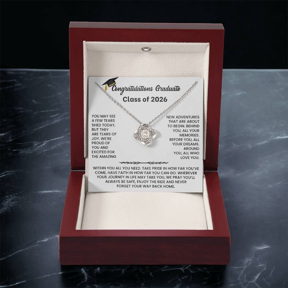 Class of 2026 Graduation Necklace Gift - Love Knot