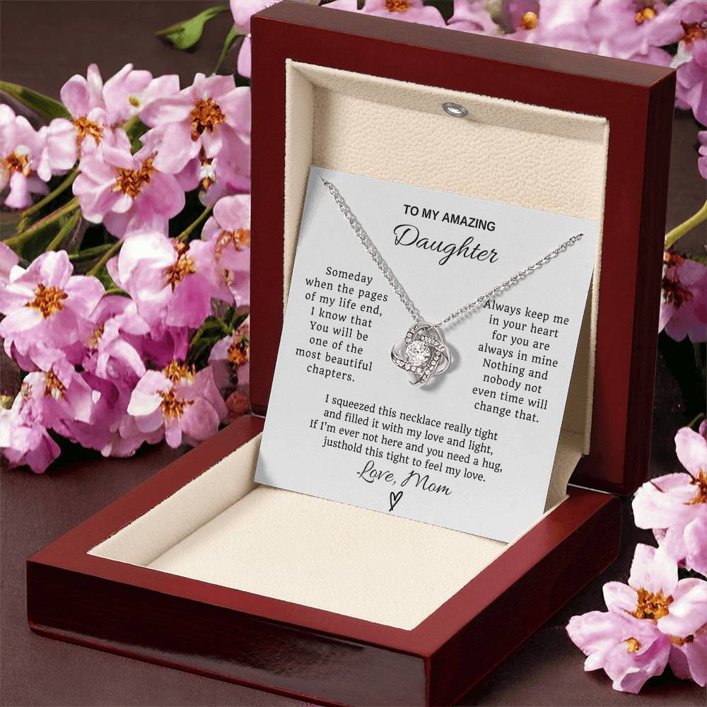 To My Daughter Love Knot Necklace From Mom
