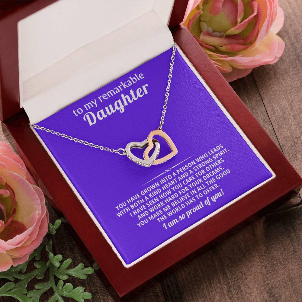 Daughter Interlocking Hearts Necklace Gift