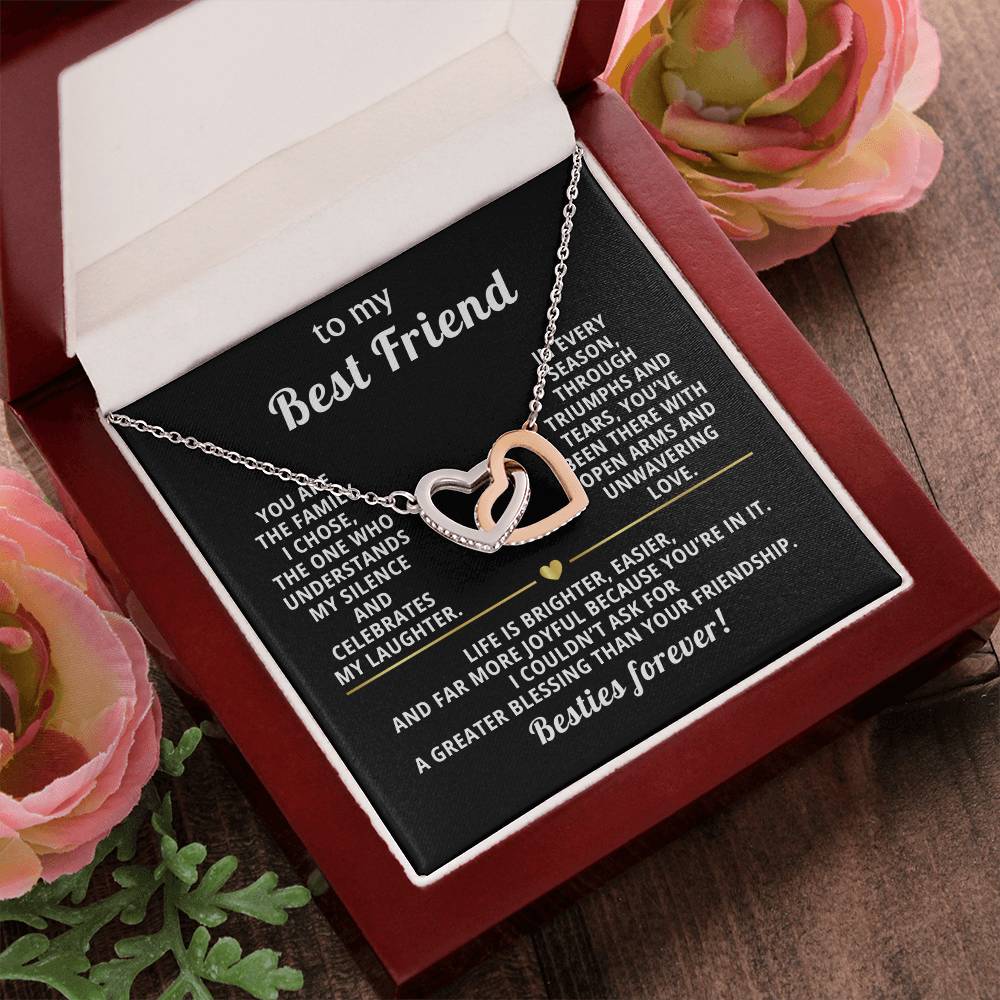 Best friend interlocking hearts necklace from bff