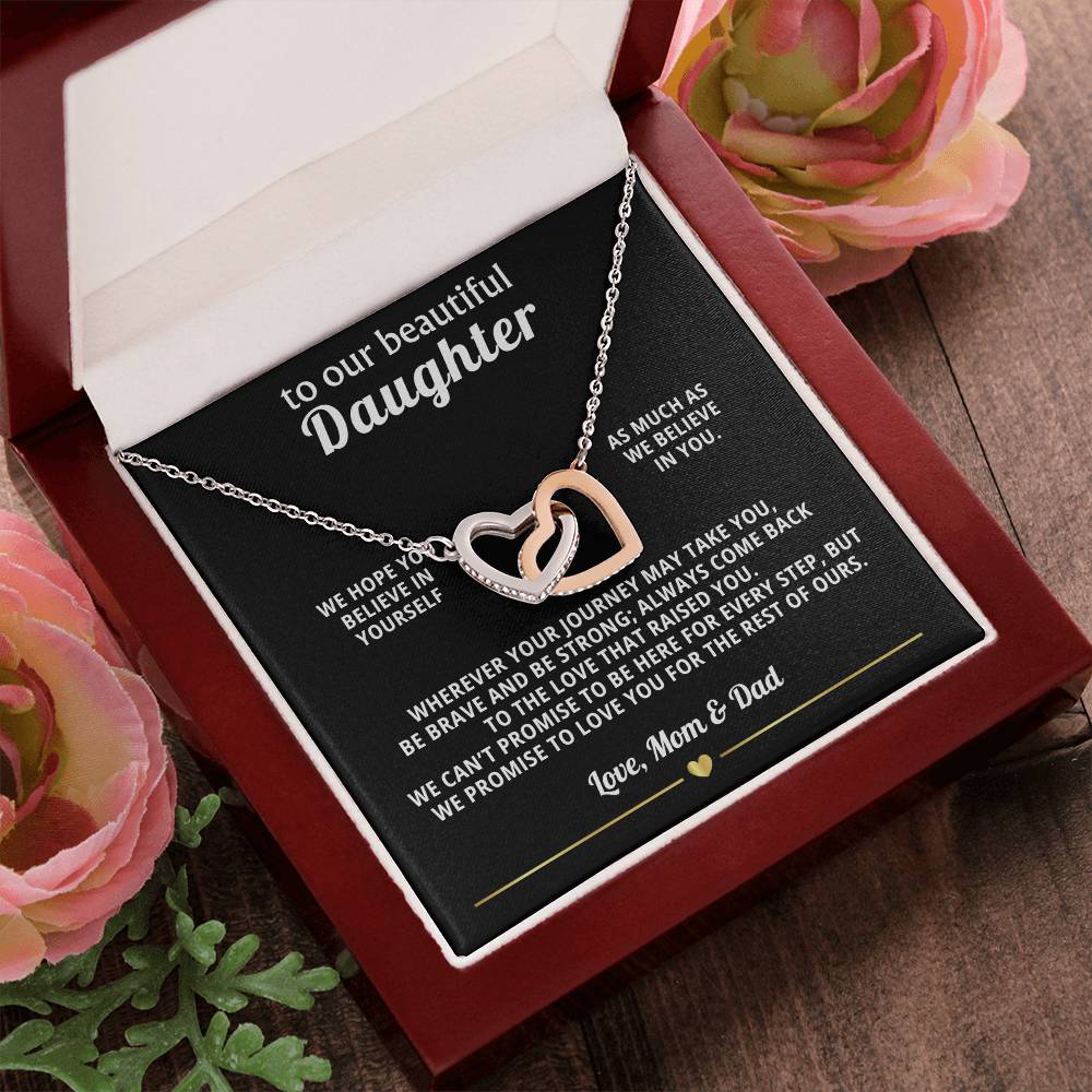 To Our Daughter Interlocking Hearts Necklace Gift from Parents