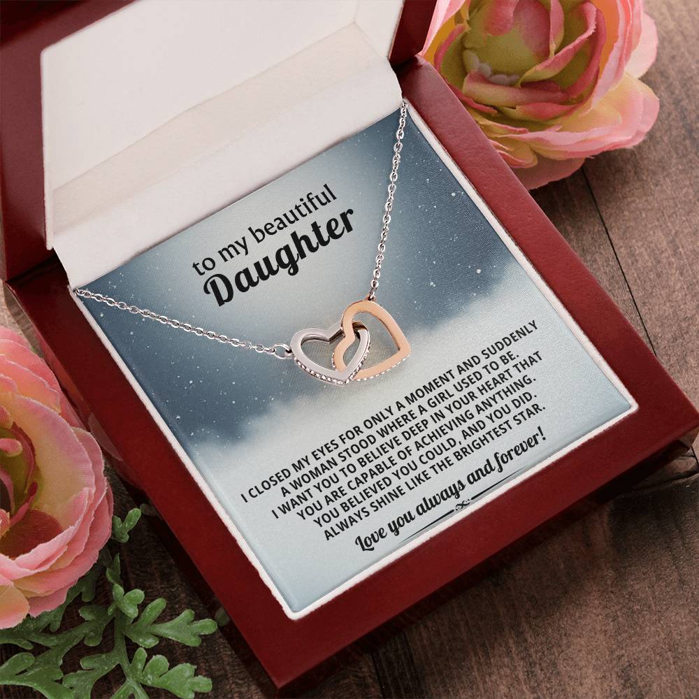 Daughter Interlocking Hearts Necklace Gift