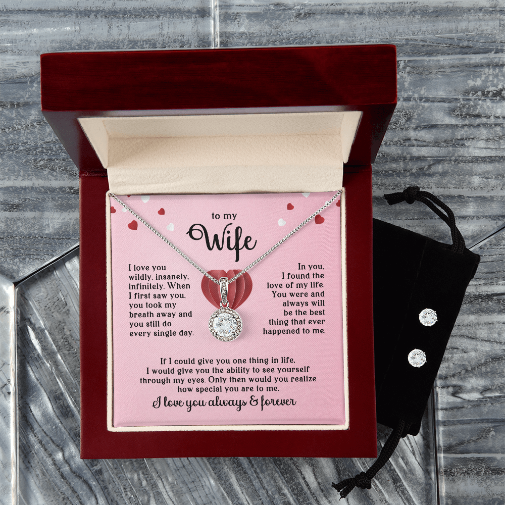 Wife Necklace & Earring Gift Set