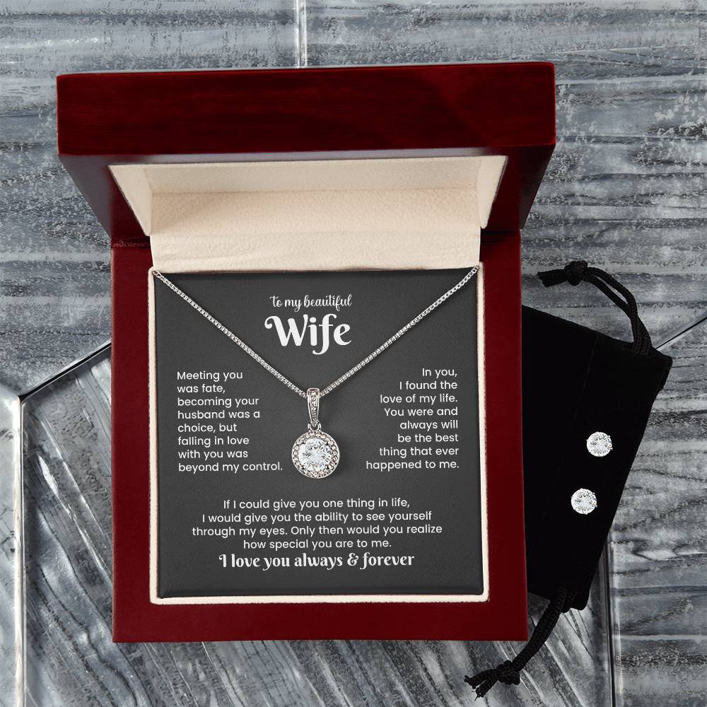 Wife Necklace & Earring Gift Set
