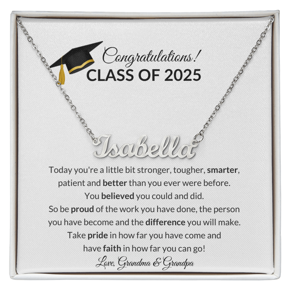Class of 2025 Graduation Name Necklace