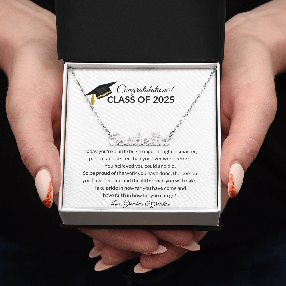 Class of 2025 Graduation Name Necklace