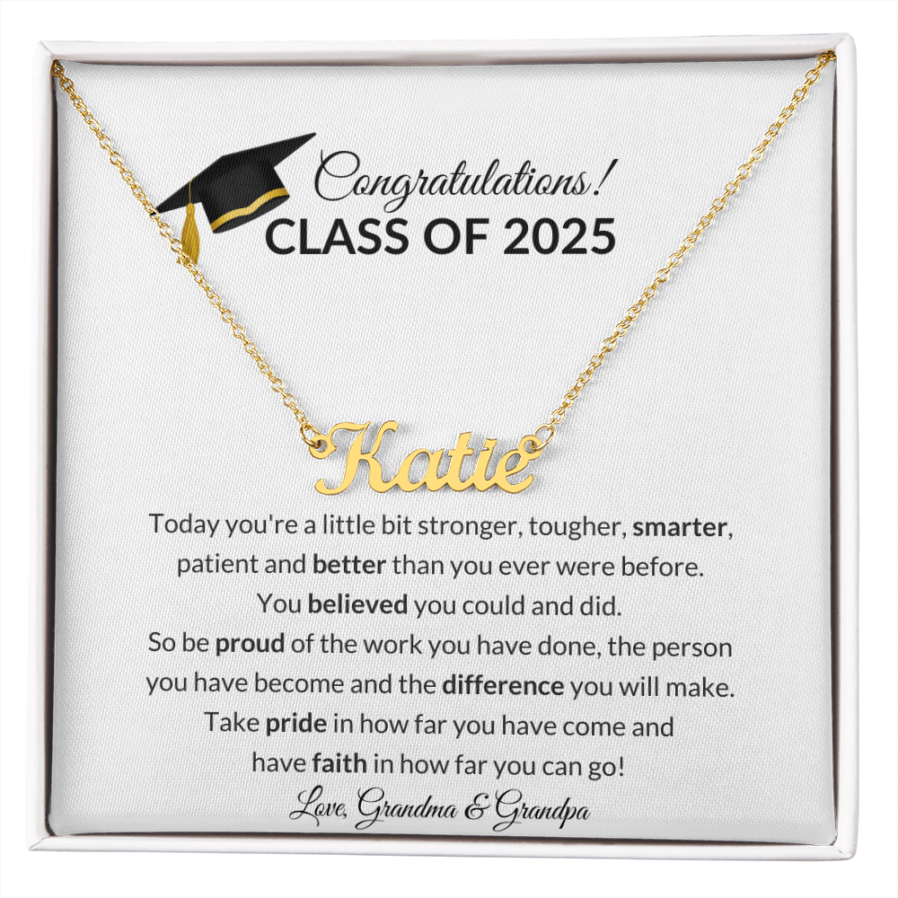 Class of 2025 Graduation Name Necklace