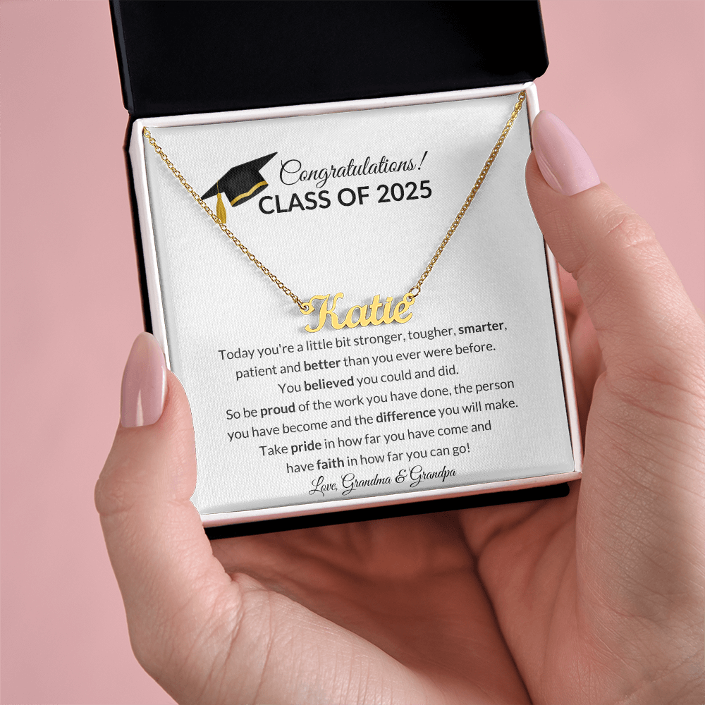 Class of 2025 Graduation Name Necklace
