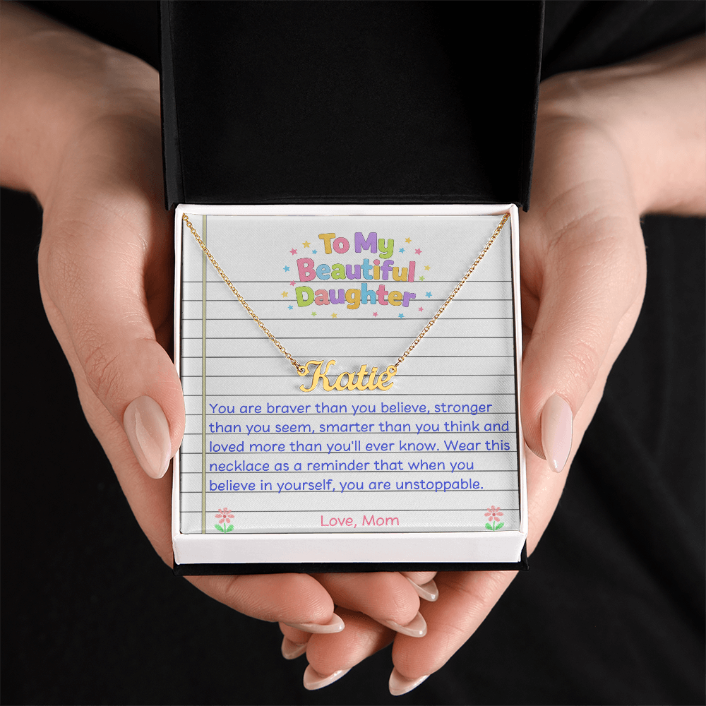 To My Beautiful Daughter Name Necklace