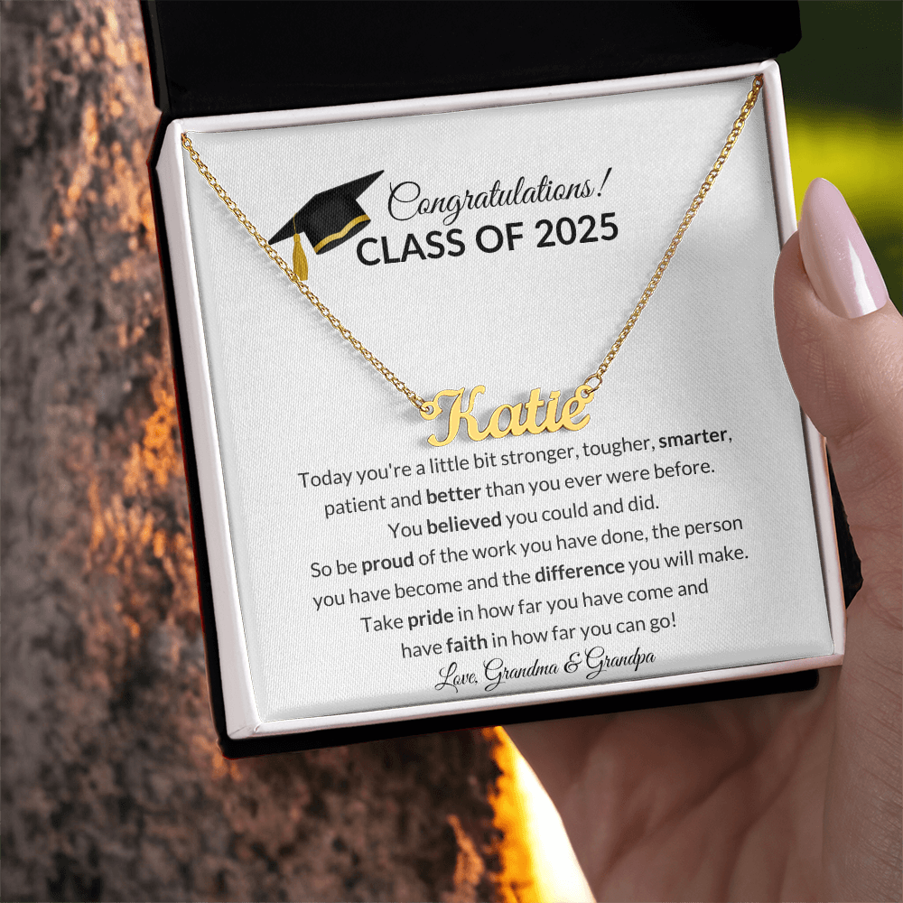 Class of 2025 Graduation Name Necklace