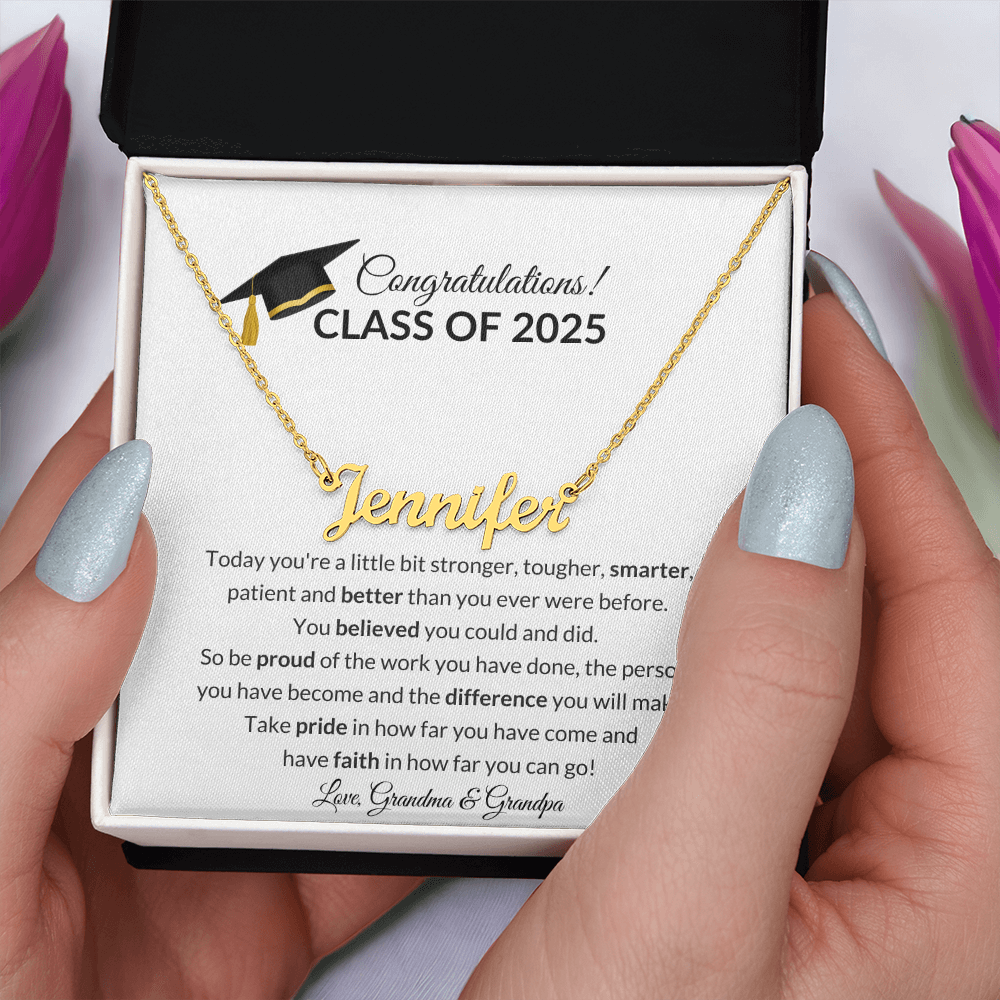 Class of 2025 Graduation Name Necklace