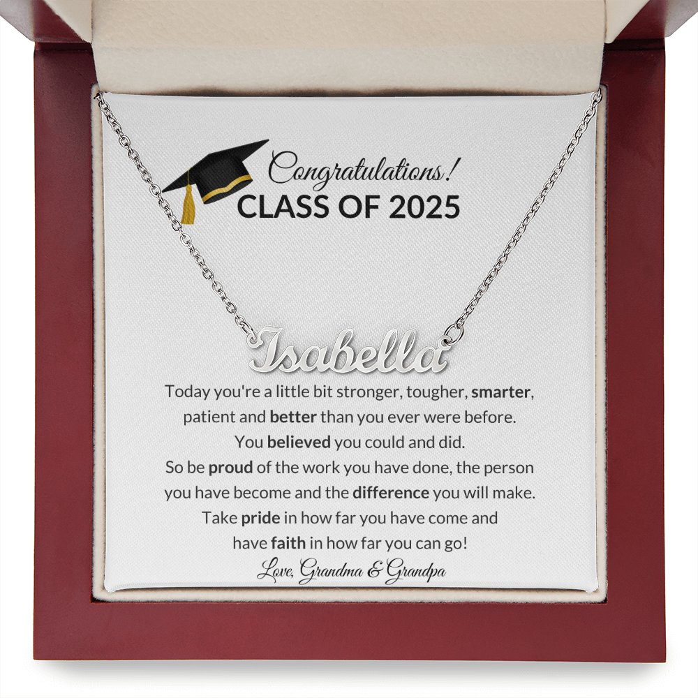 Class of 2025 Graduation Name Necklace