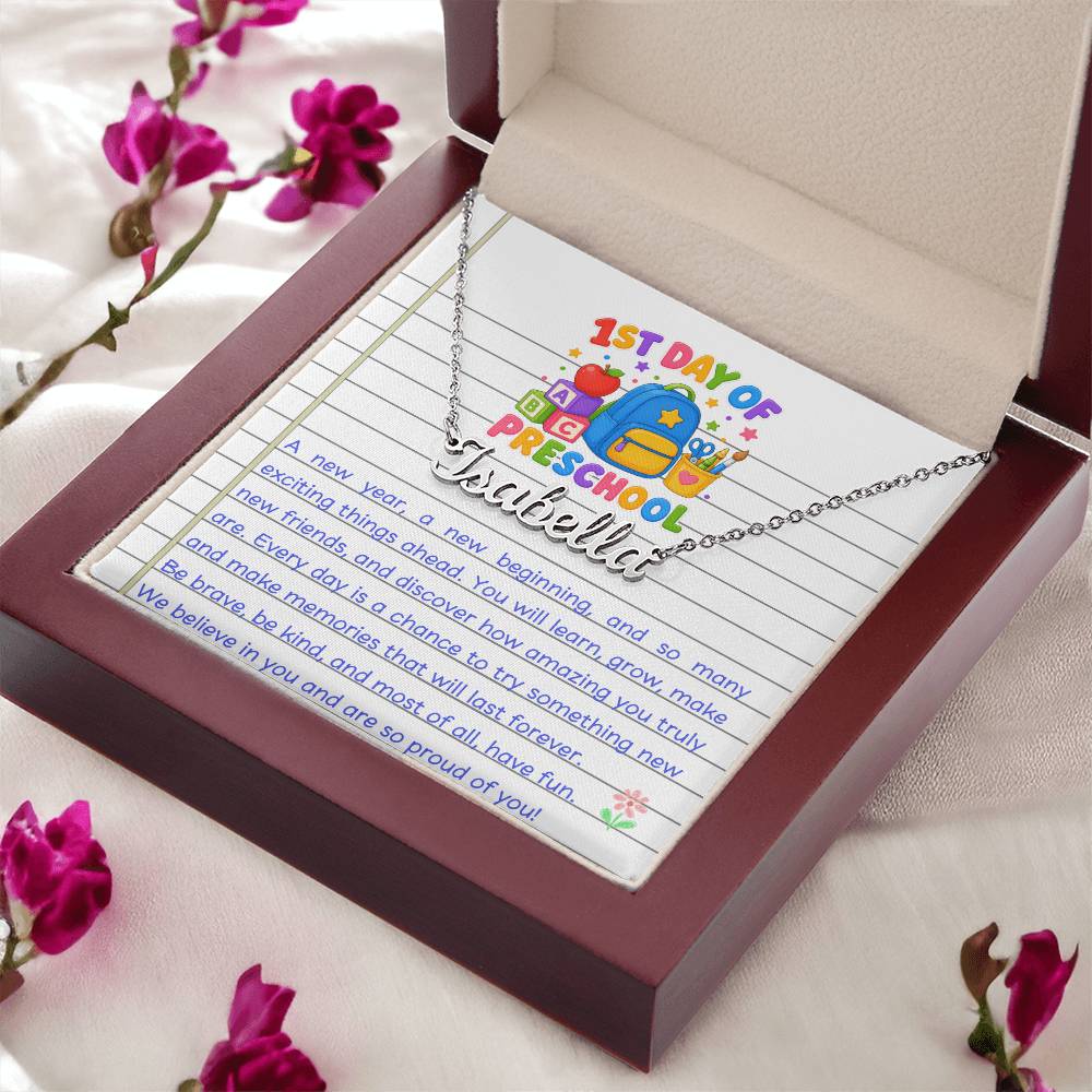 1st Day of Preschool Name Necklace