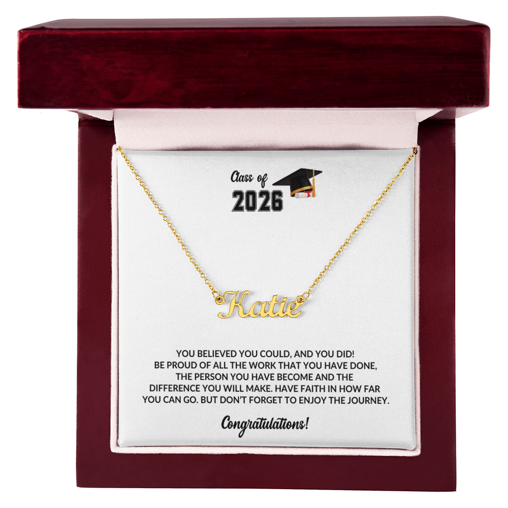 Class of 2026 Name Necklace Graduation Gift
